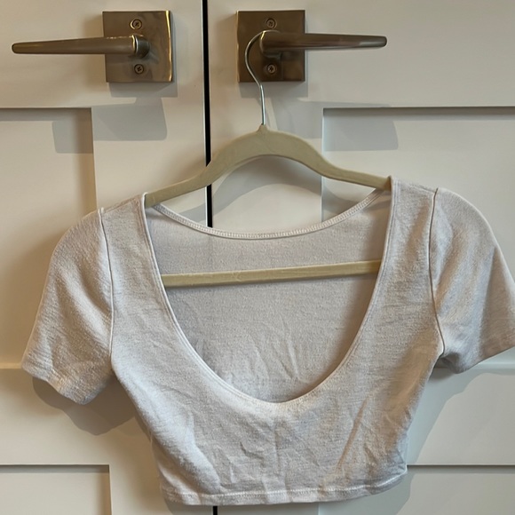 Aritzia Wilfred Free White Crop Top - Picture 2 of 5